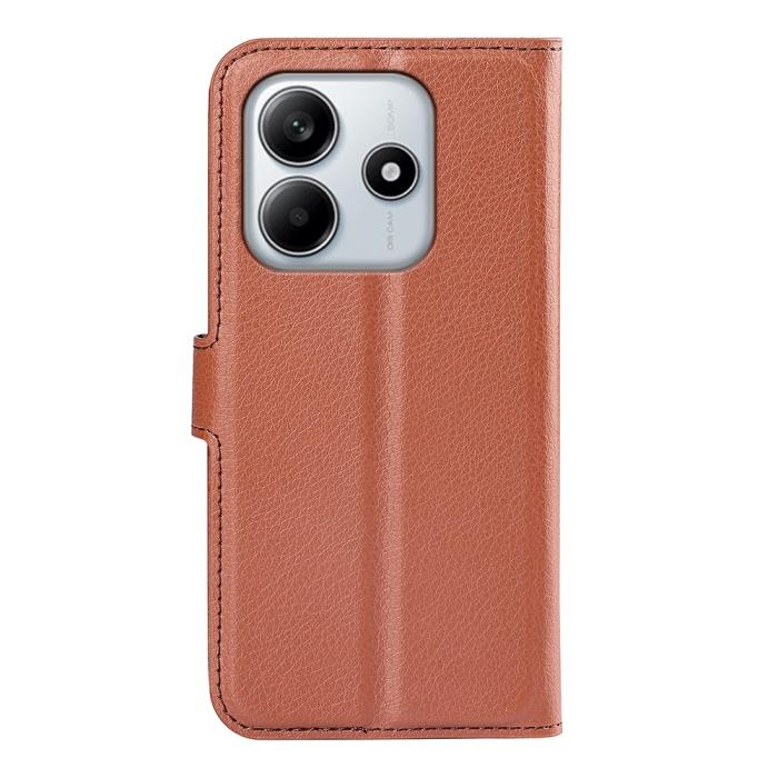 Bild 6, Xiaomi Redmi Note 14 4G Fodral Litchi Läder Brun