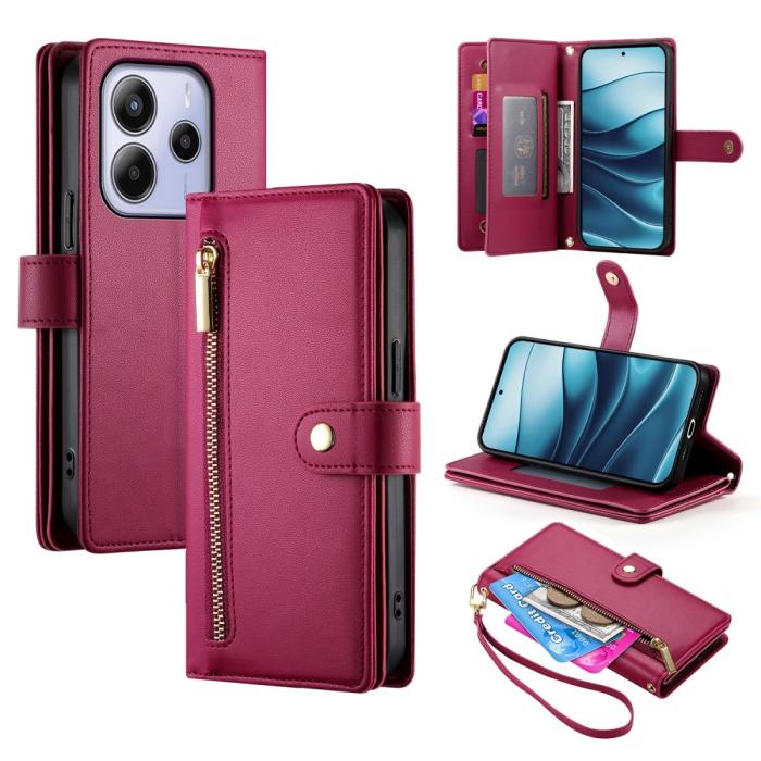 Bild 1, Xiaomi Redmi Note 14 4G Fodral Multifunktionell Röd
