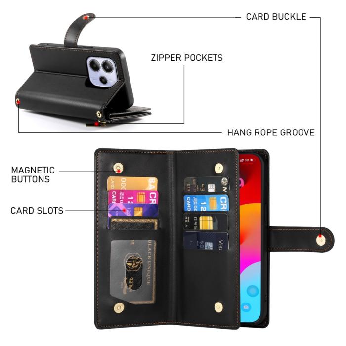 Bild 3, Xiaomi Redmi Note 14 4G Fodral Multifunktionell Svart