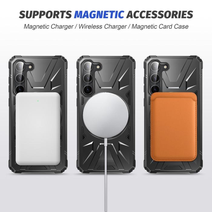 Bild 3, Samsung Galaxy S25/S24 Skal MagSafe Kickstand Hybrid Svart