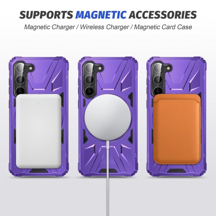 Bild 3, Samsung Galaxy S25/S24 Skal MagSafe Kickstand Hybrid Lila