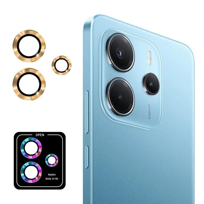 Bild 1, ENKAY Redmi Note 14 4G Linsskydd Härdat Glas Guld