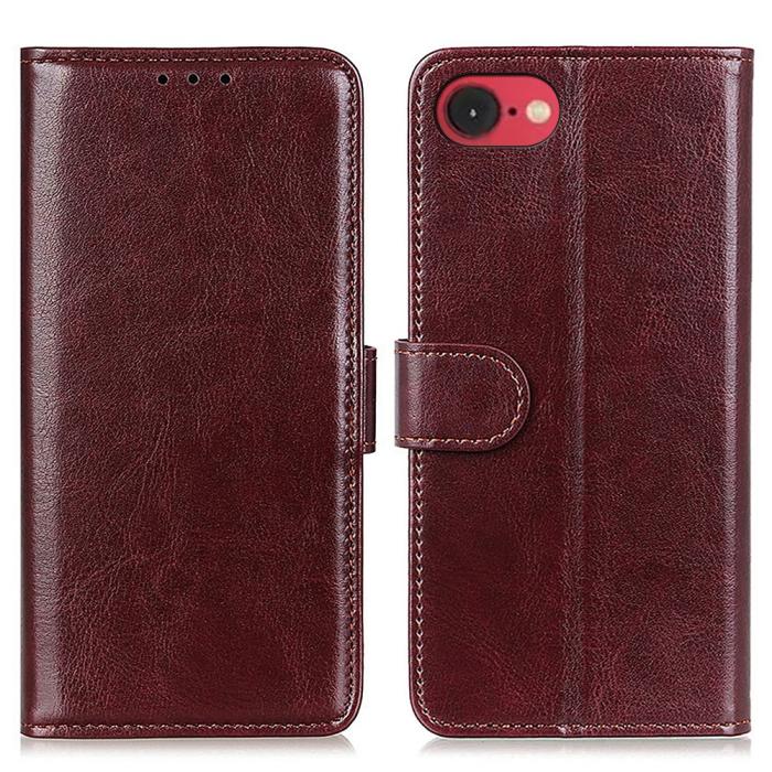 Bild 1, iPhone 16e Fodral Crazy Horse Läder Brun