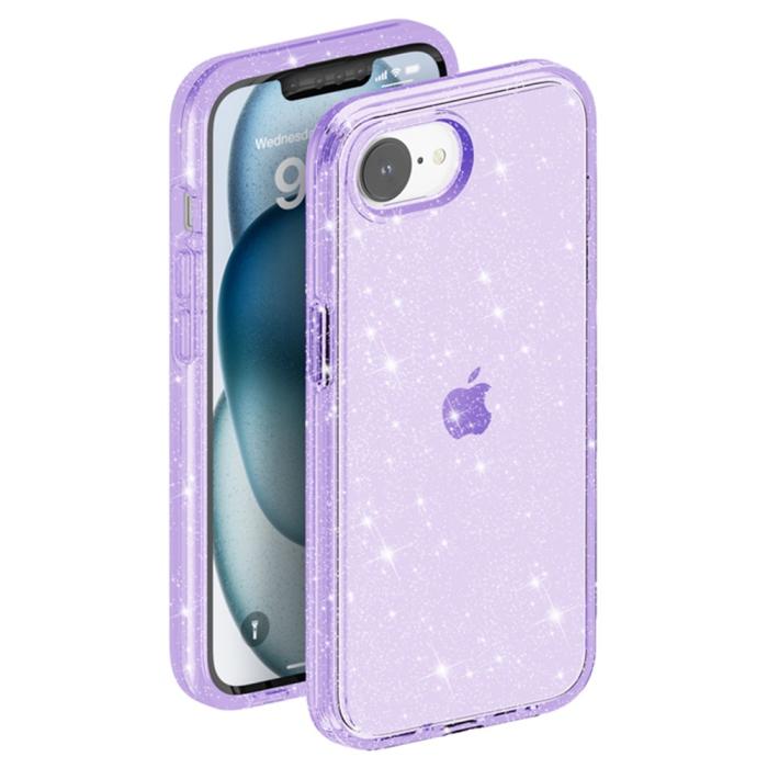 Bild 4, iPhone 16e Skal Glitter Shockproof Lila