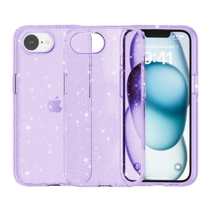 Bild 6, iPhone 16e Skal Glitter Shockproof Lila