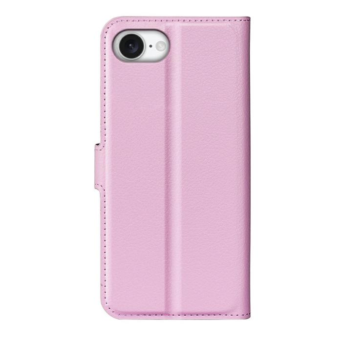 Bild 6, iPhone 16e Fodral Litchi Läder Ljus Rosa