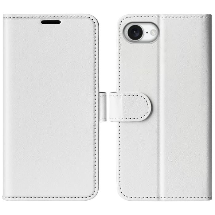 Bild 1, iPhone 16e Fodral Crazy Horse Läder Vit