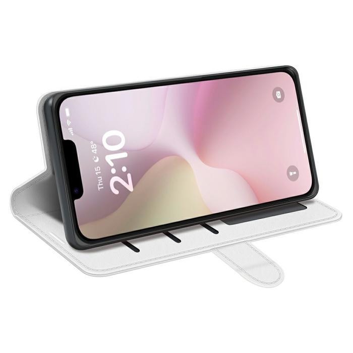 Bild 3, iPhone 16e Fodral Crazy Horse Läder Vit