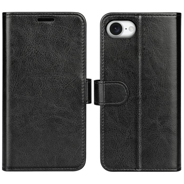 Bild 1, iPhone 16e Fodral Crazy Horse Läder Svart