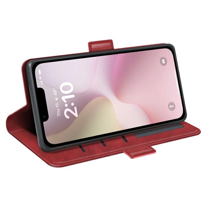 Bild 3, iPhone 16e Fodral Läder Röd