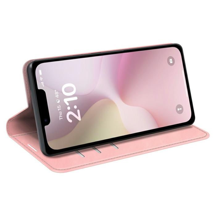 Bild 3, iPhone 16e Fodral Flip Skin Touch Rosa