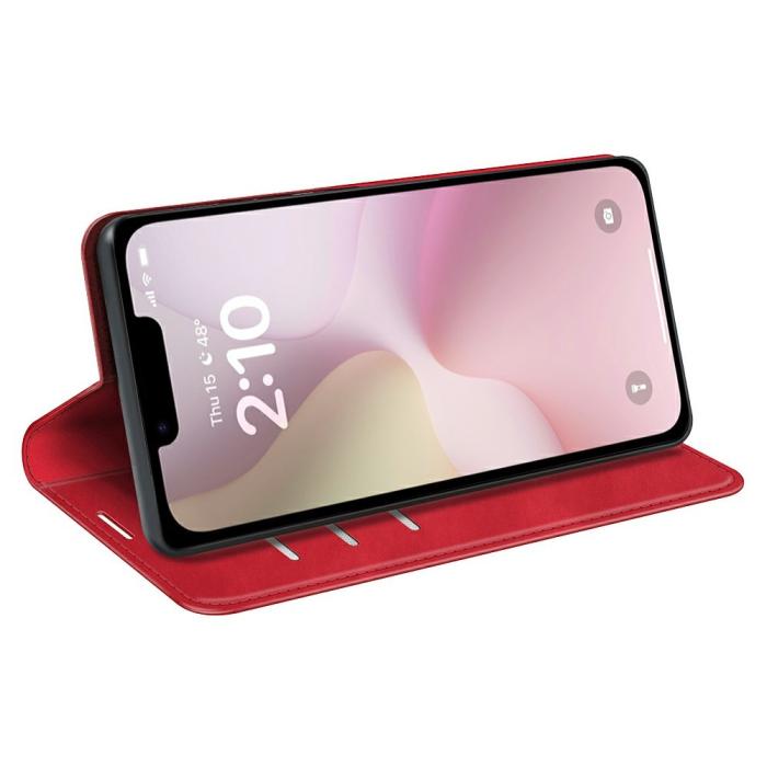 Bild 3, iPhone 16e Fodral Flip Skin Touch Röd