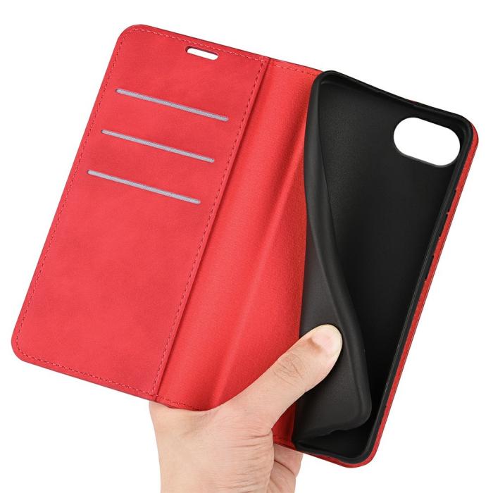Bild 4, iPhone 16e Fodral Flip Skin Touch Röd
