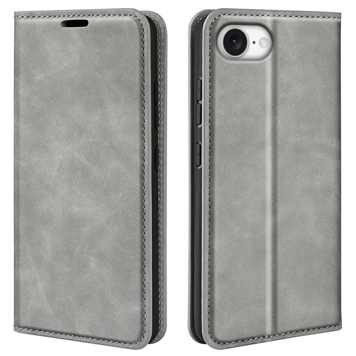Bild 1, iPhone 16e Fodral Flip Skin Touch Grå