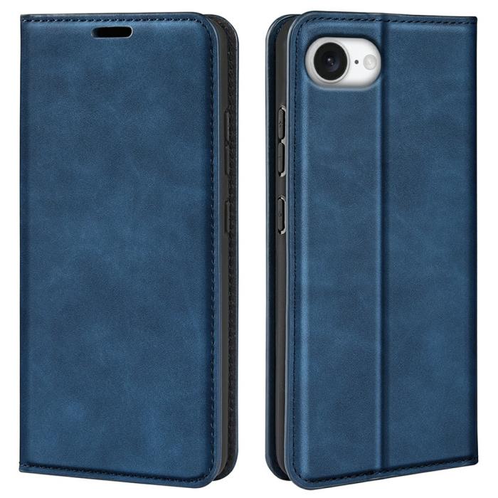 Bild 1, iPhone 16e Fodral Flip Skin Touch Blå