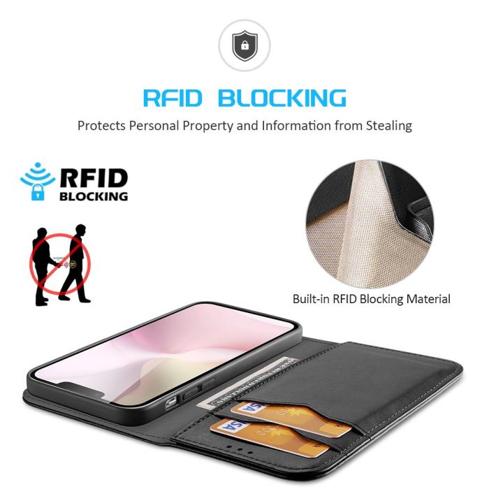 Bild 3, DUX DUCIS iPhone 16e Fodral HIVO Äkta Läder Svart