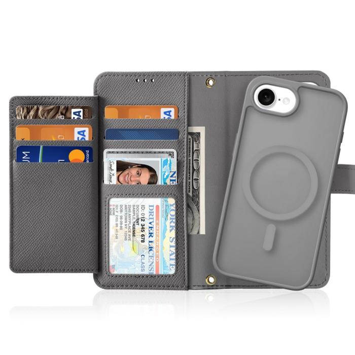 Bild 2, DUX DUCIS iPhone 16e 2in1 Magnet Fodral Lawa Series Grå