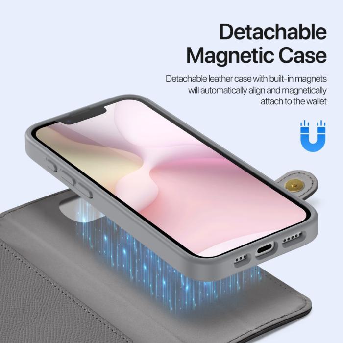 Bild 5, DUX DUCIS iPhone 16e 2in1 Magnet Fodral Lawa Series Grå