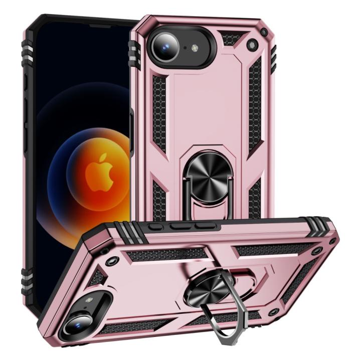 Bild 1, iPhone 16e Skal Shockproof Hybrid Ring Roséguld