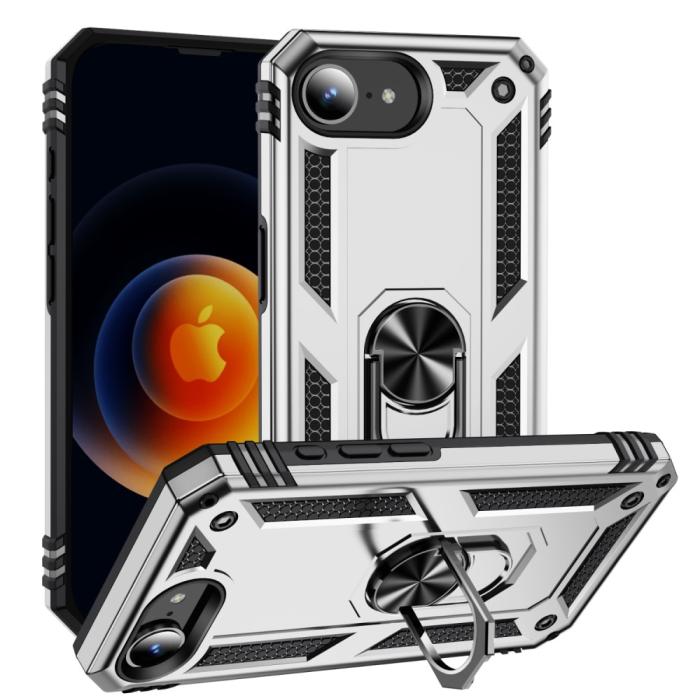 Bild 1, iPhone 16e Skal Shockproof Hybrid Ring Silver