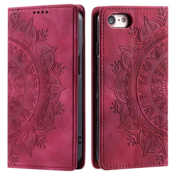 Bild 1, iPhone 16e Fodral Flip Mandala Läder Rosa