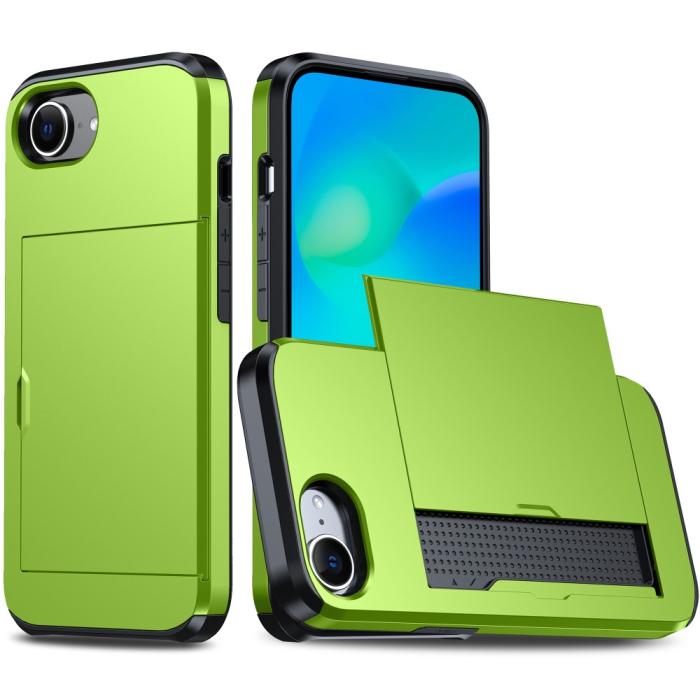 Bild 1, iPhone 16e Skal Hybrid Med Kortfack Grön