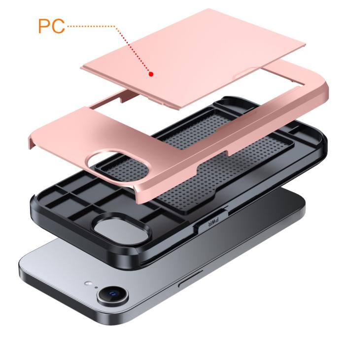 Bild 2, iPhone 16e Skal Hybrid Med Kortfack Blå