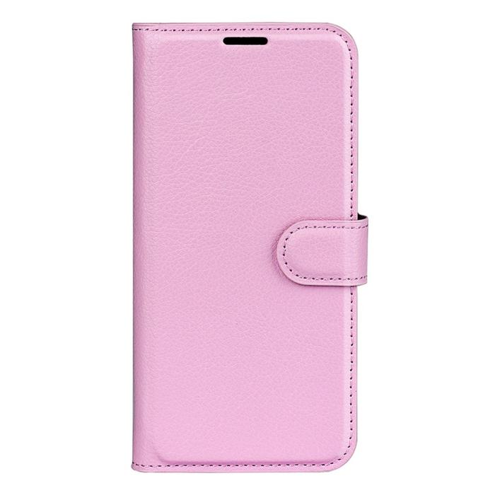 Bild 5, Google Pixel 9a Fodral Litchi Läder Ljus Rosa