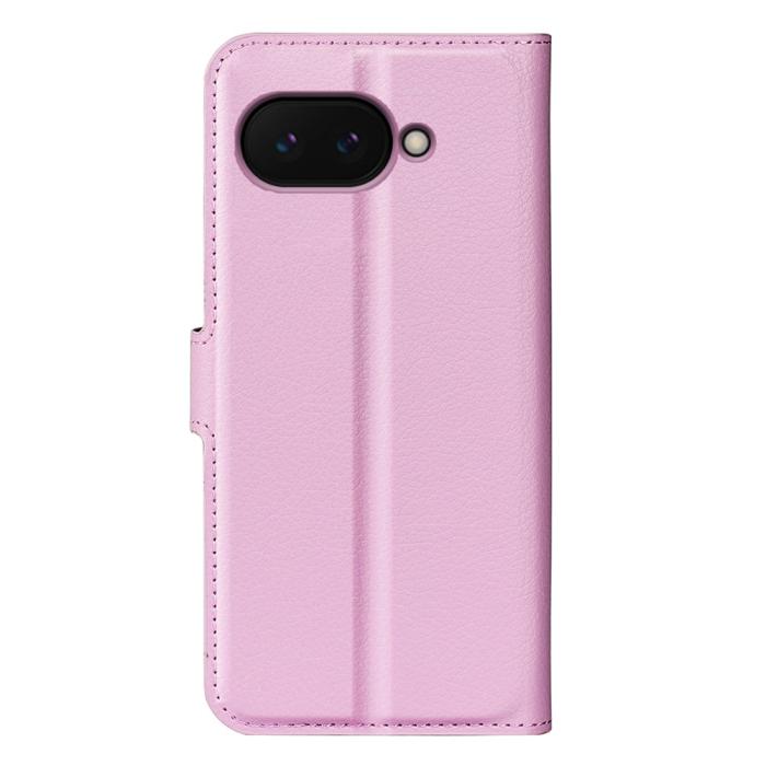 Bild 6, Google Pixel 9a Fodral Litchi Läder Ljus Rosa