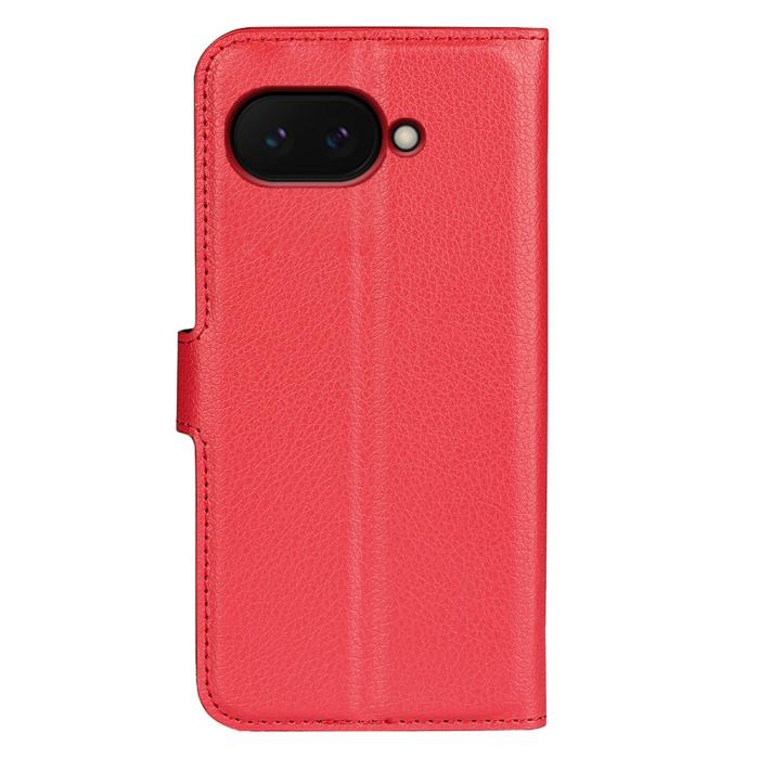 Bild 6, Google Pixel 9a Fodral Litchi Läder Röd