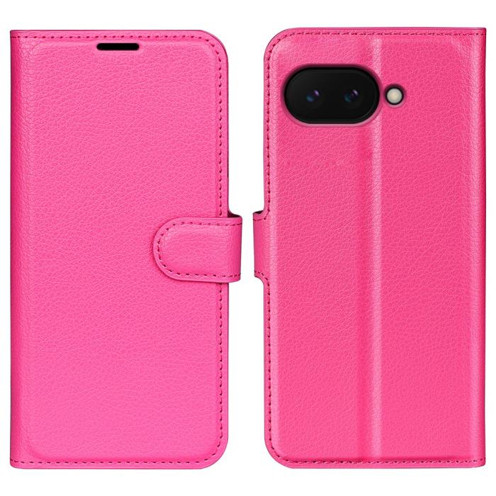 Bild 1, Google Pixel 9a Fodral Litchi Läder Rosa