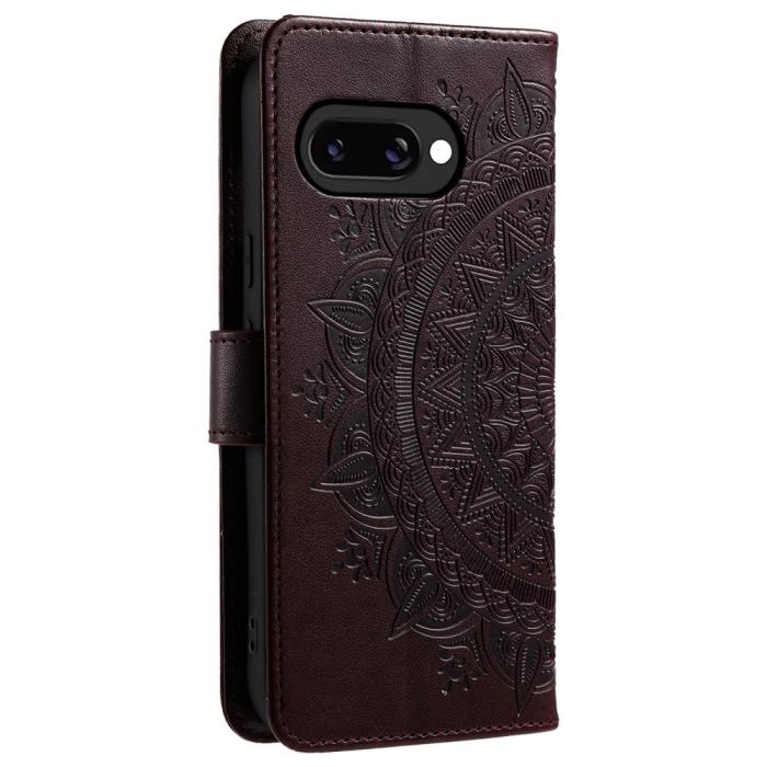 Bild 6, Google Pixel 9a Fodral Mandala Läder Brun