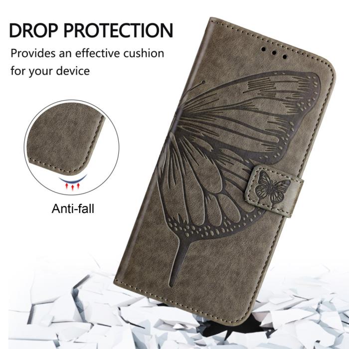 Bild 4, Google Pixel 9a Fodral Fjäril Tryck Grå