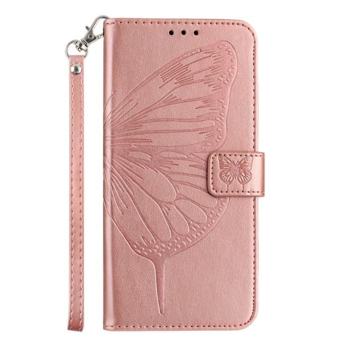 Bild 3, Google Pixel 9a Fodral Fjäril Tryck Roséguld