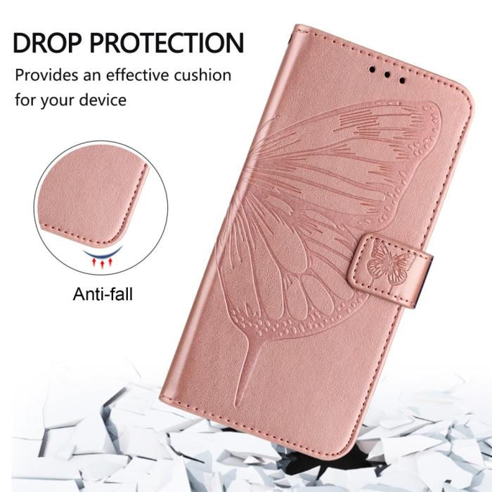 Bild 4, Google Pixel 9a Fodral Fjäril Tryck Roséguld