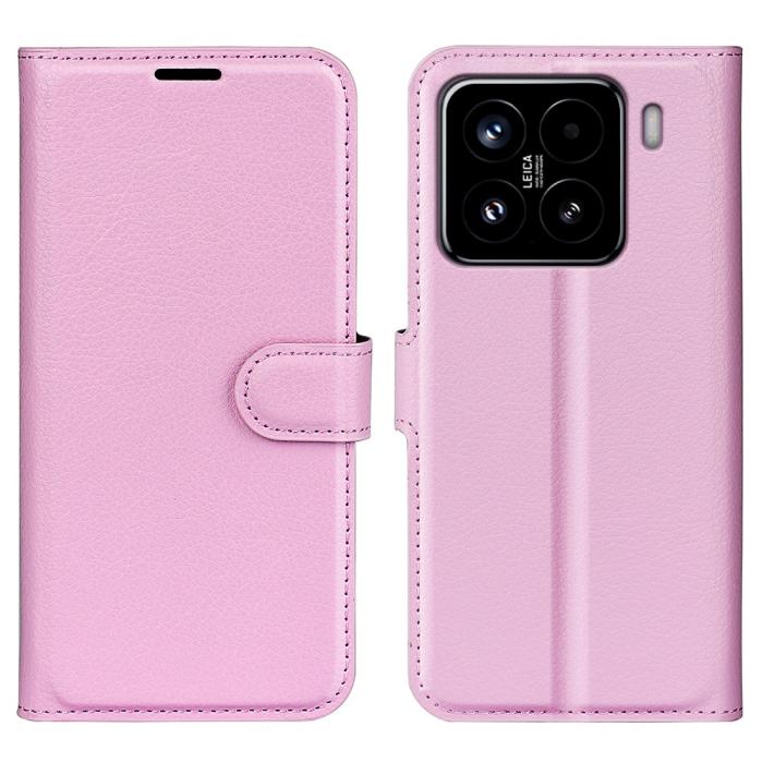 Bild 1, Xiaomi 15 Fodral Litchi Läder Ljus Rosa