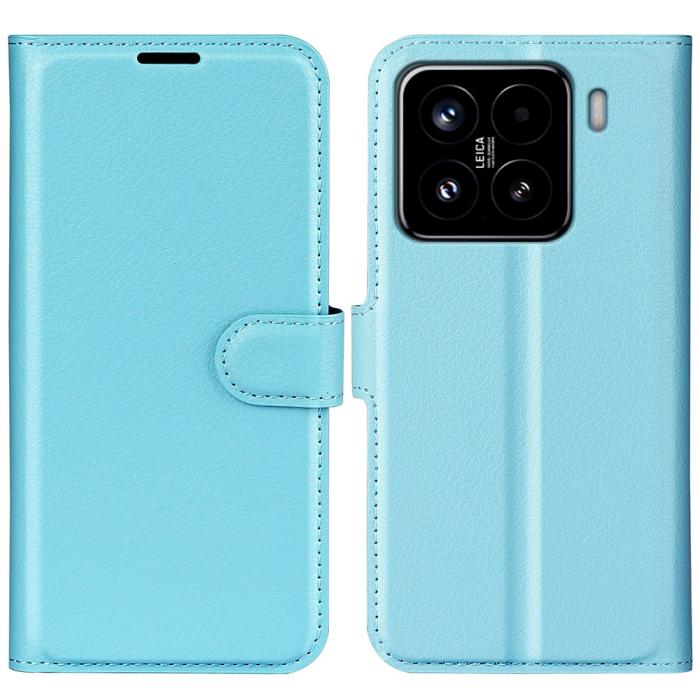 Bild 1, Xiaomi 15 Fodral Litchi Läder Blå