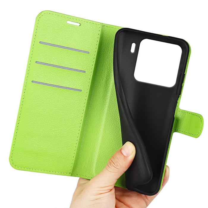 Bild 4, Xiaomi 15 Fodral Litchi Läder Grön