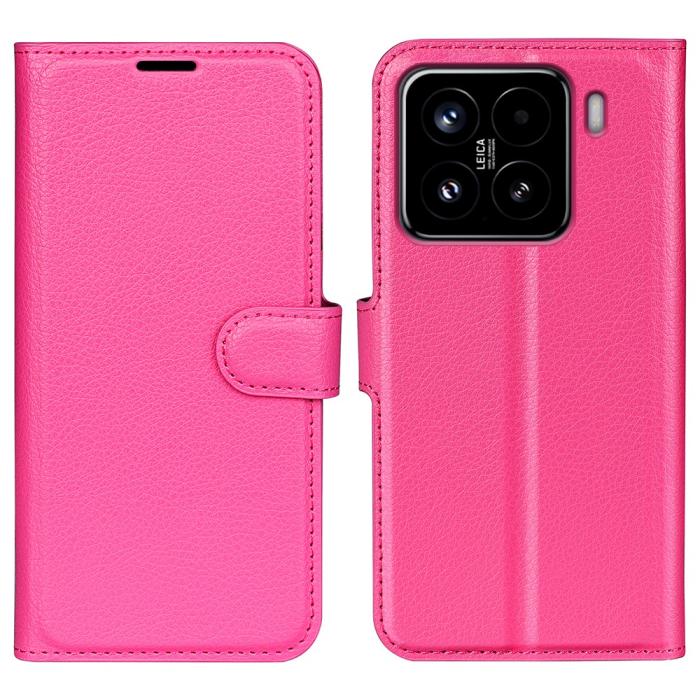Bild 1, Xiaomi 15 Fodral Litchi Läder Rosa