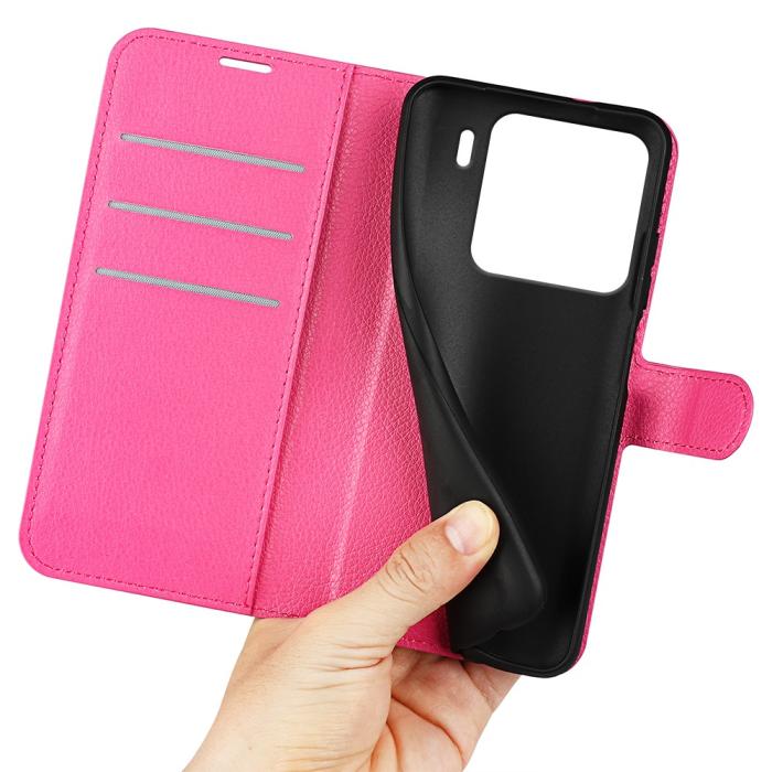 Bild 4, Xiaomi 15 Fodral Litchi Läder Rosa