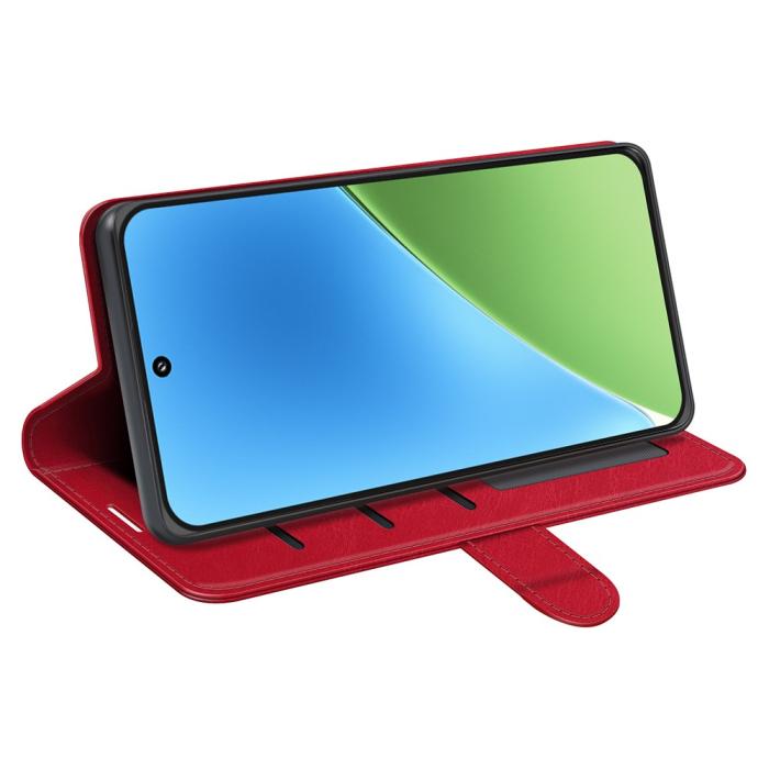 Bild 3, Xiaomi 15 Fodral Crazy Horse Läder Röd