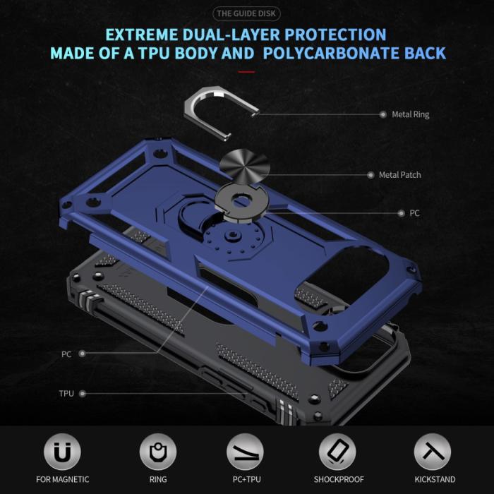 Bild 3, Google Pixel 9a Skal Shockproof Hybrid Ring Blå