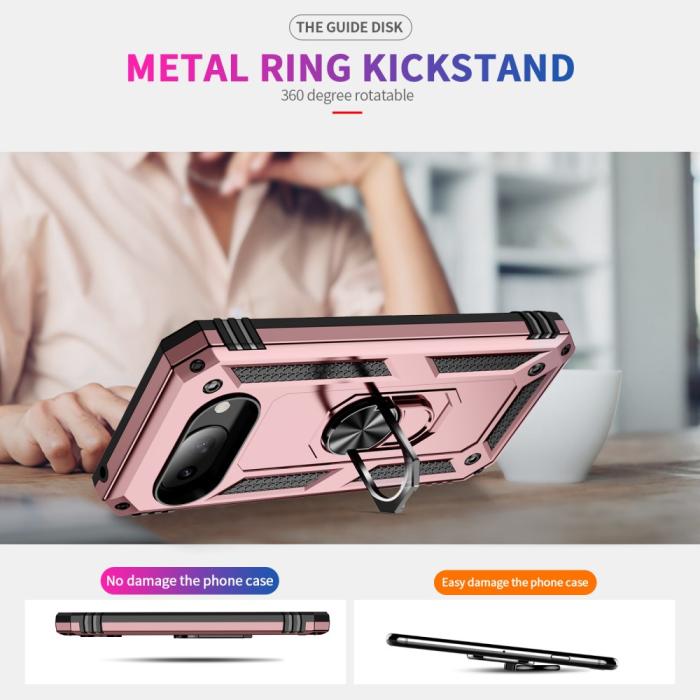 Bild 6, Google Pixel 9a Skal Shockproof Hybrid Ring Roséguld
