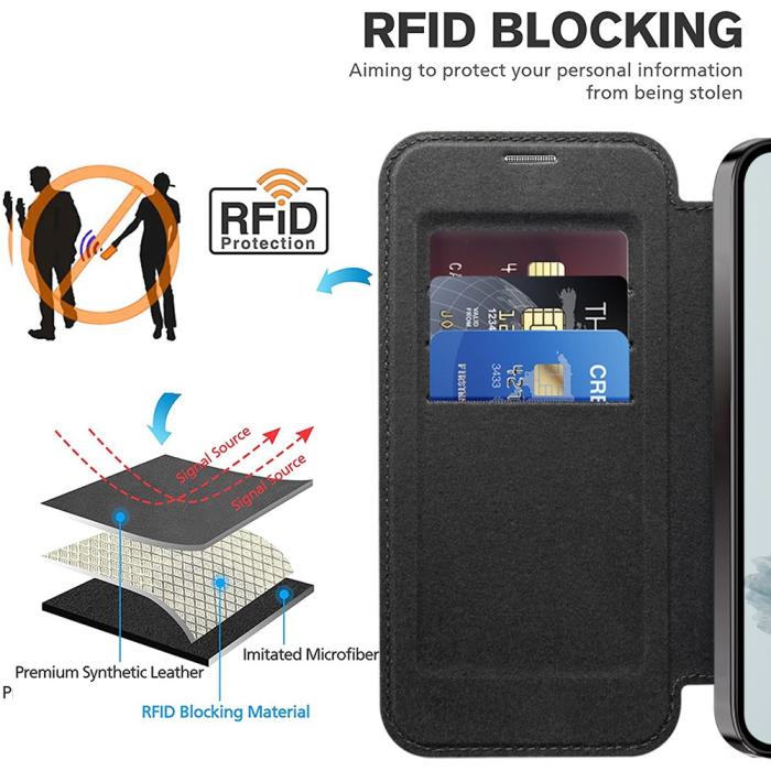 Bild 3, Google Pixel 9a Fodral MagSafe RFID Hybrid Svart