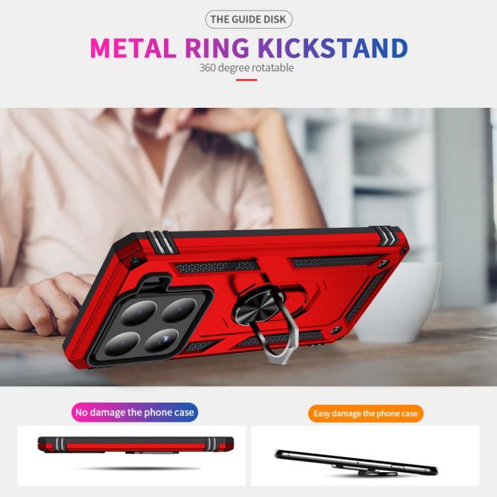 Bild 4, Xiaomi 15 Skal Shockproof Hybrid Ring Röd