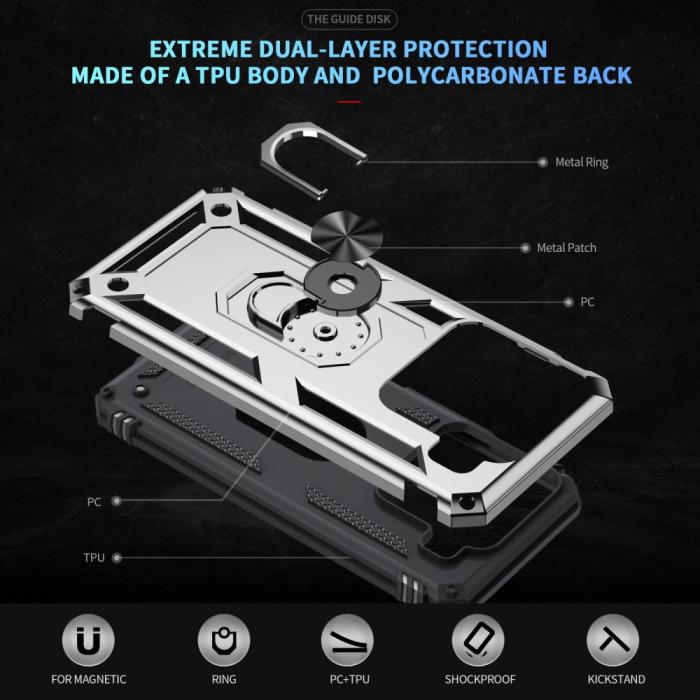 Bild 2, Xiaomi 15 Skal Shockproof Hybrid Ring Silver