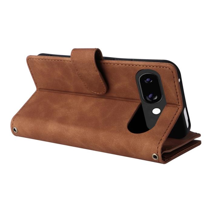 Bild 5, Google Pixel 9a Fodral Multifunktionellt Läder Brun