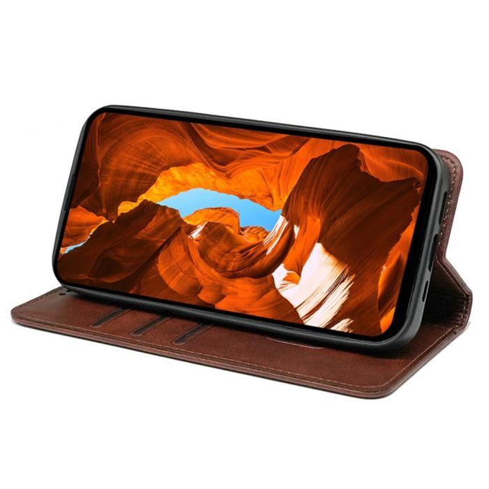 Bild 3, Nothing Phone 3a Fodral Flip Läder Brun