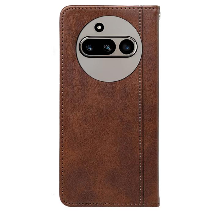 Bild 5, Nothing Phone 3a Fodral Flip Läder Brun