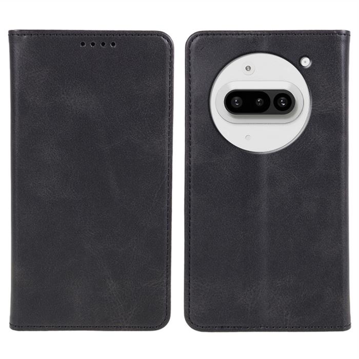Bild 1, Nothing Phone 3a Fodral Flip Läder Svart